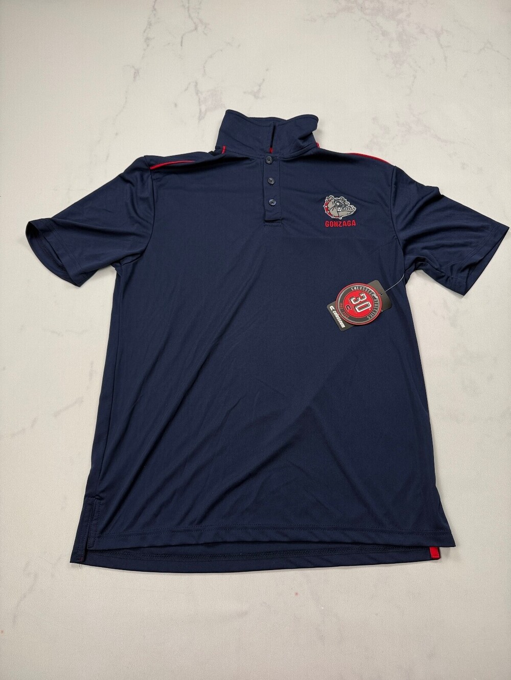 Colosseum Gonzaga Bulldogs Polo Shirt Navy Modern Collegiate - Mens S